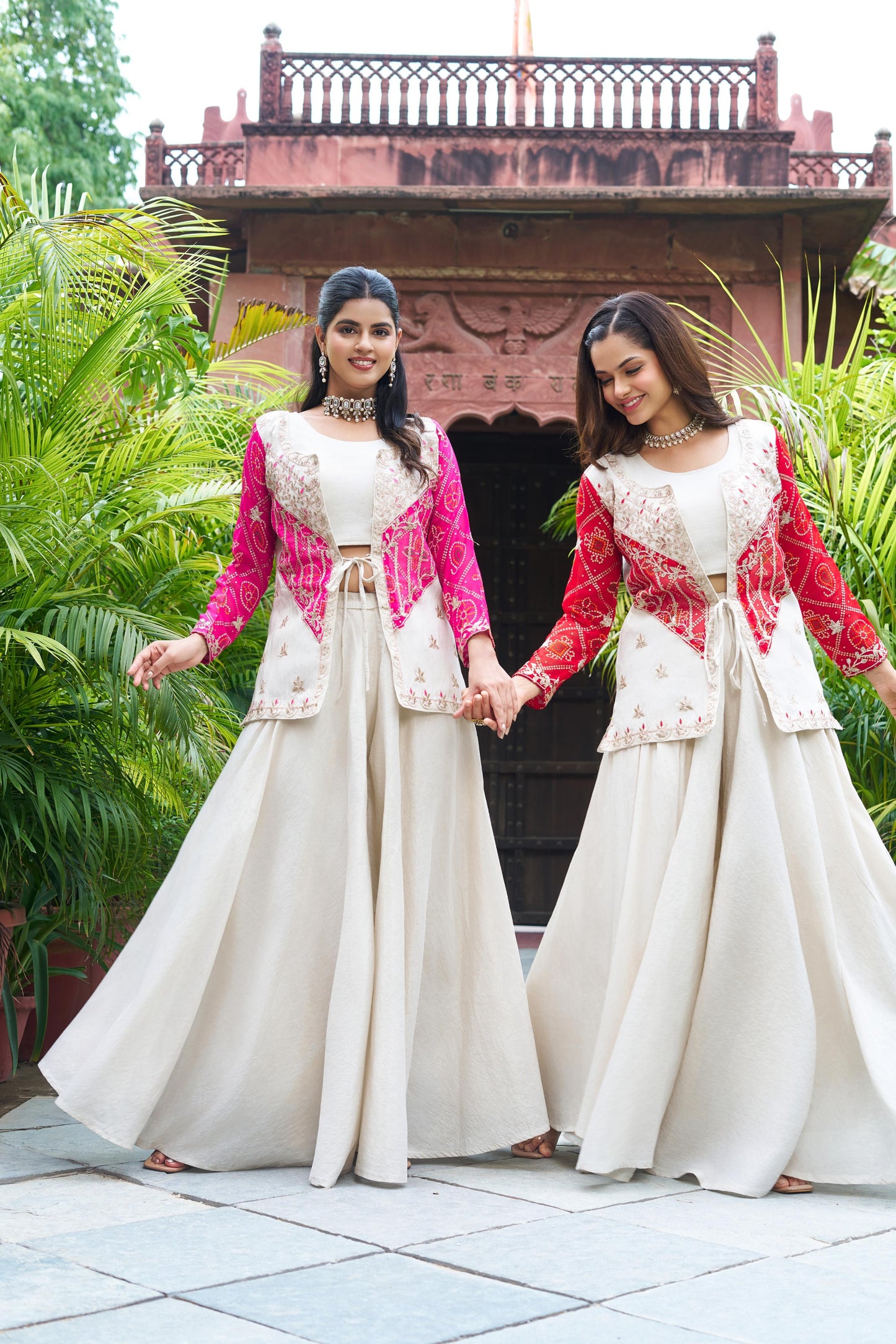 Pure cosmos simar with badhrej & Heavy cording embroidery with thread Work Dress