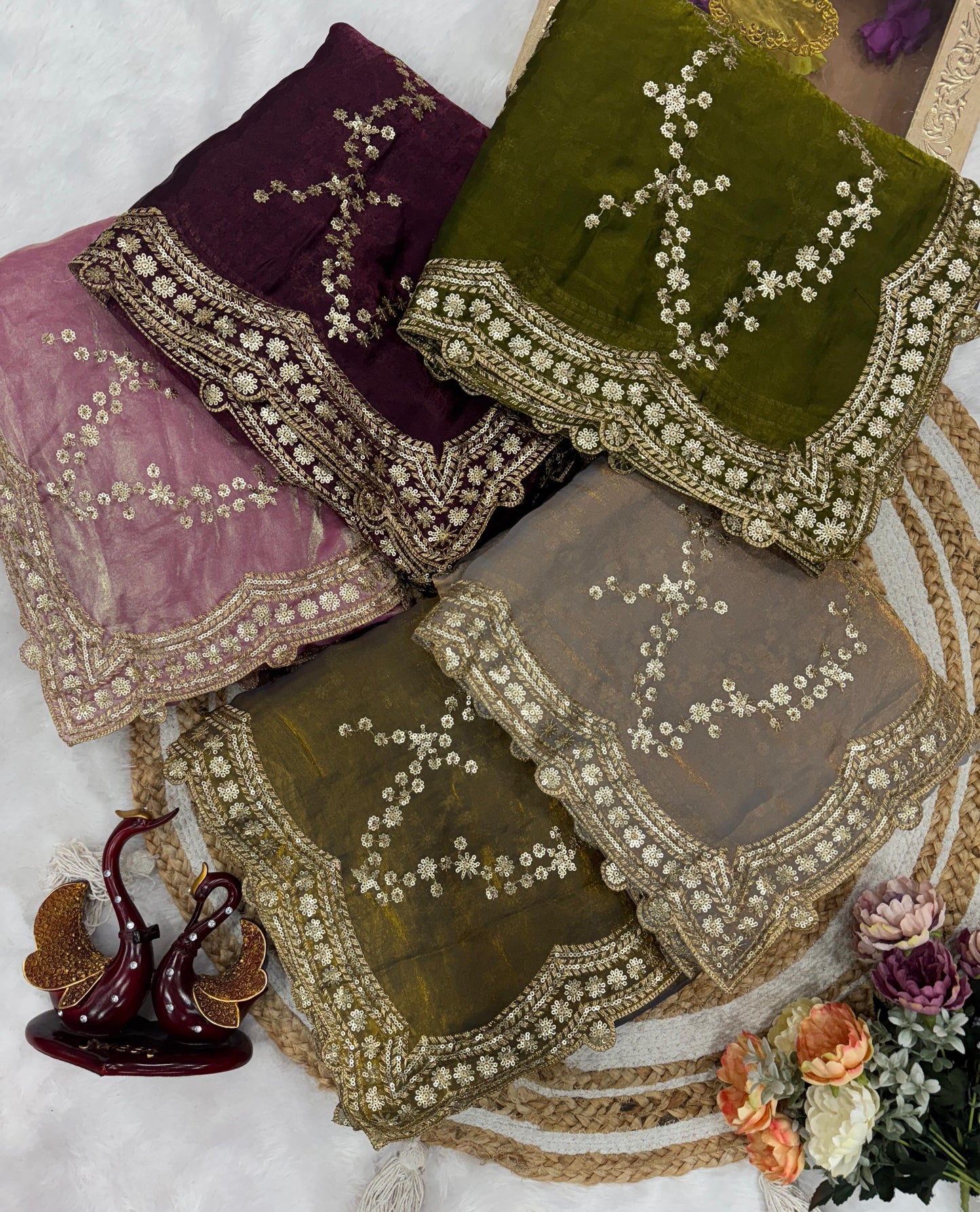 Designer Space Silk Saree With Heavy Beads,Party Wear Saree