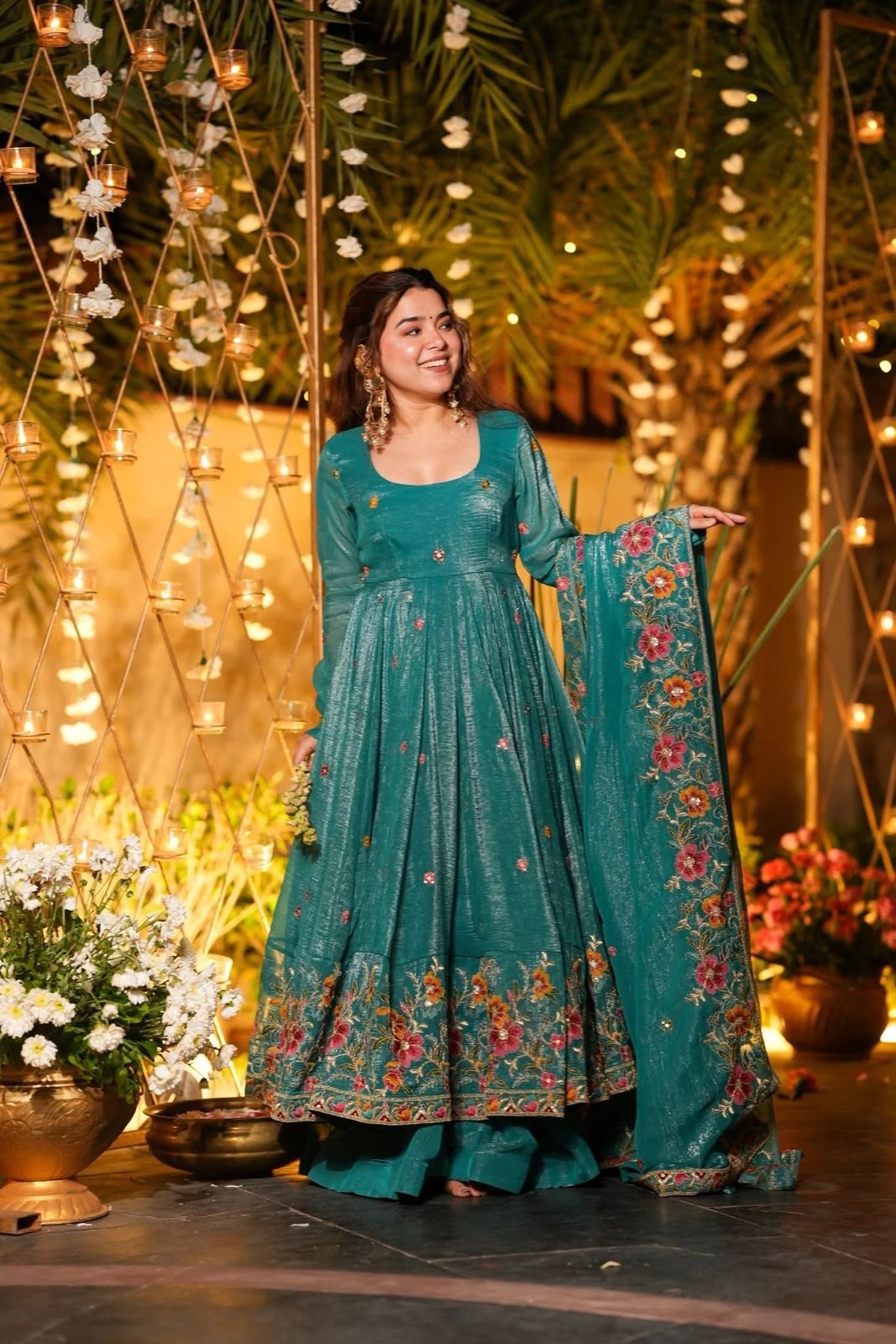 Anarkali Gown with Heavy Embroidery and Sequence Work