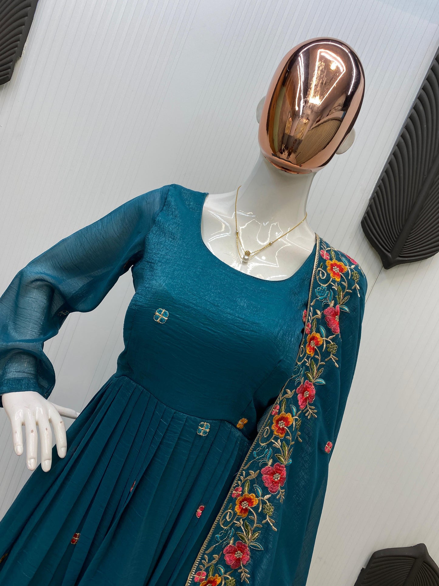 Anarkali Gown with Heavy Embroidery and Sequence Work