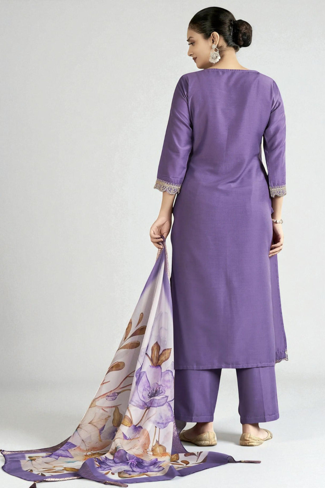 Sequence Embroidered Work Slub Rayon Fabric  Kurta, Pant and Dupatta Set