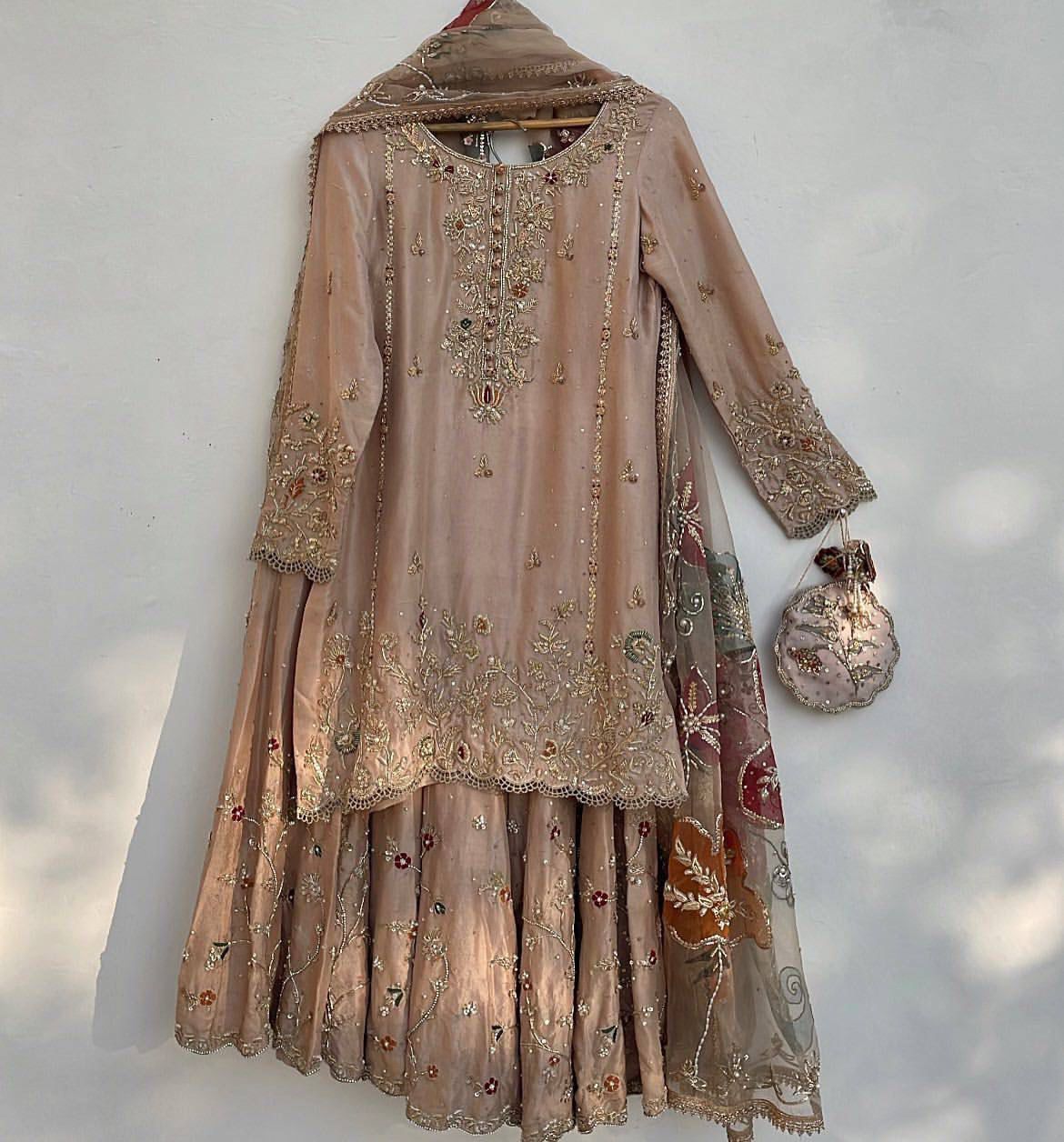 Designer Heavy Chinon Suit with Sequins Embroidery Work