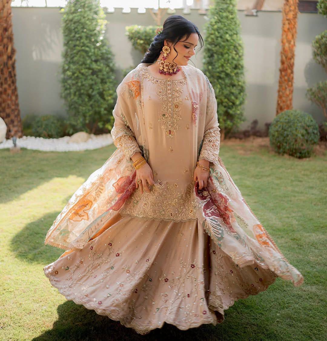 Designer Heavy Chinon Suit with Sequins Embroidery Work