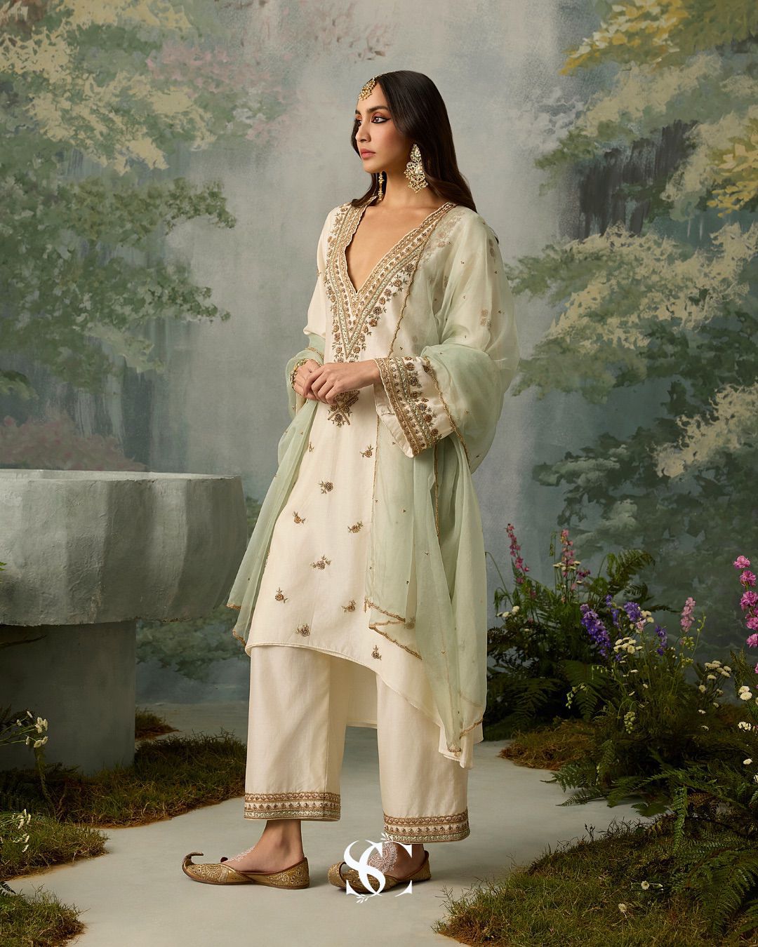 Embroidery And Sequence Work  Fancy Silk Salwar Suit