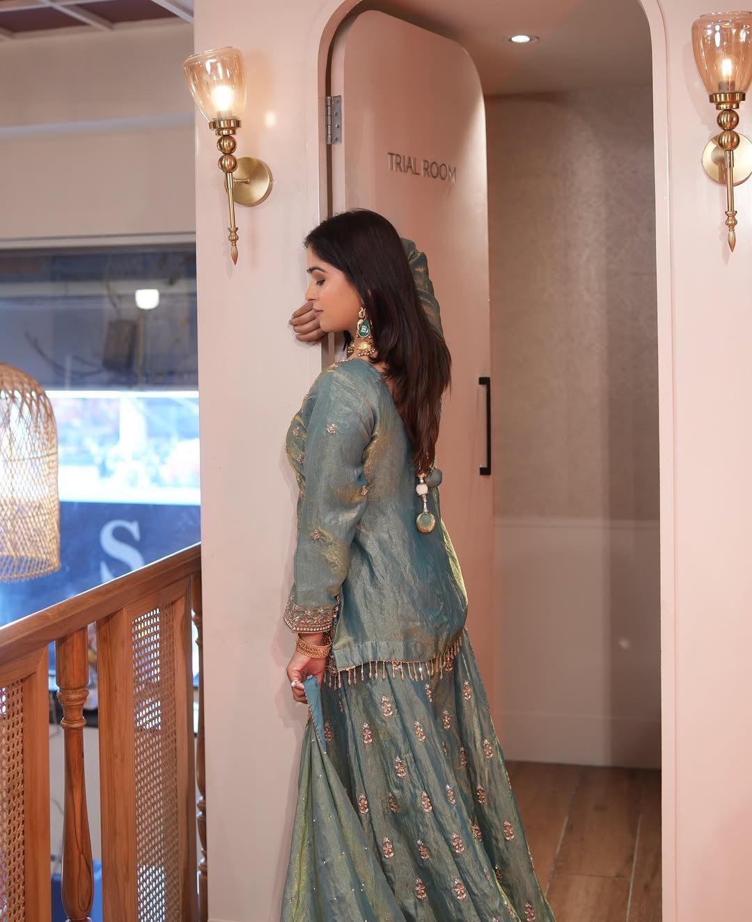 Pure Fendy Silk Sharara Suit with Heavy Embroidery