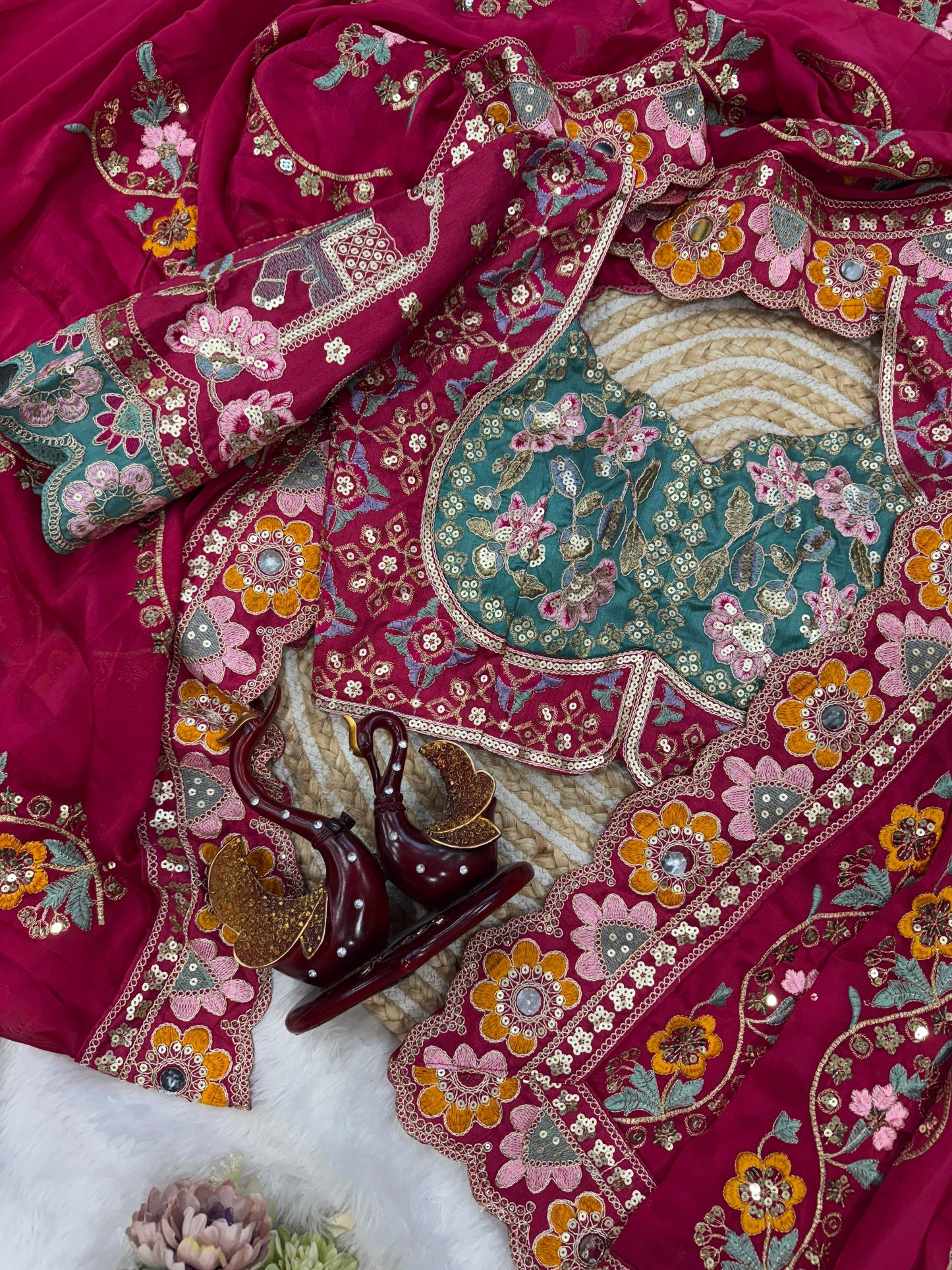 Pure georgette bandhni print & mothda lehriya saree