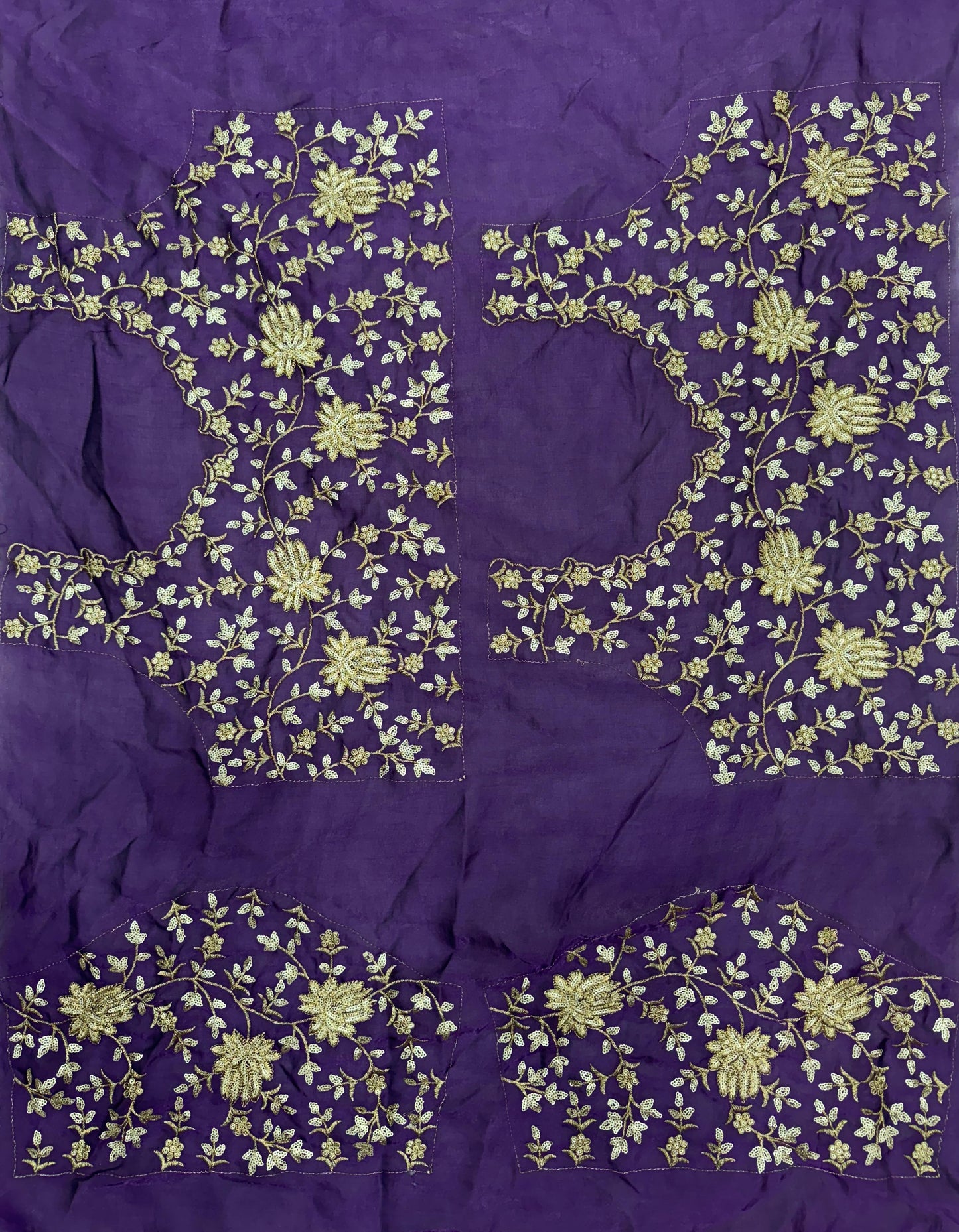 Heavy Sequence Embroidery Work Space Silk Saree