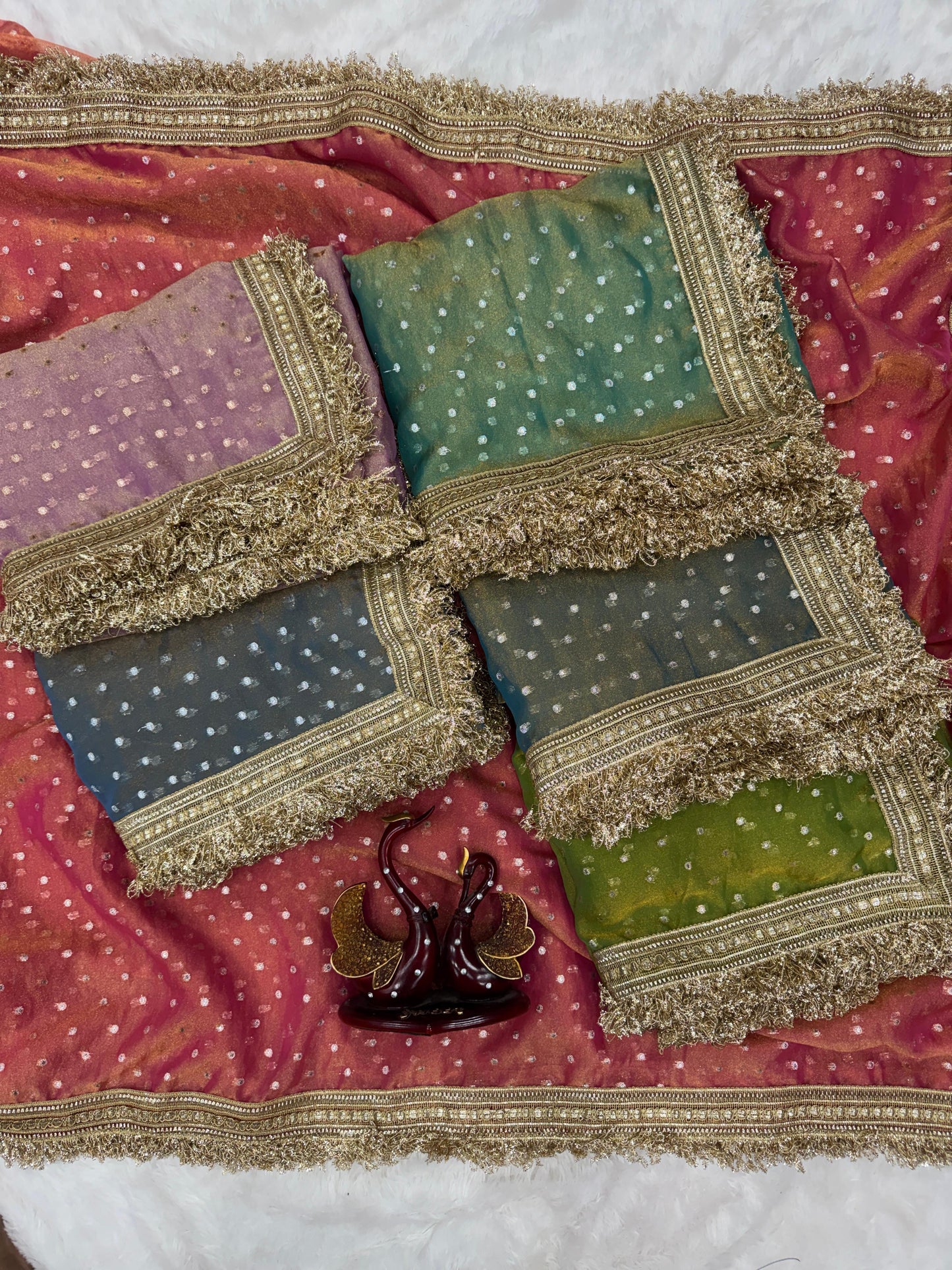 Moss Silk With Jacquard Butti Designer Saree
