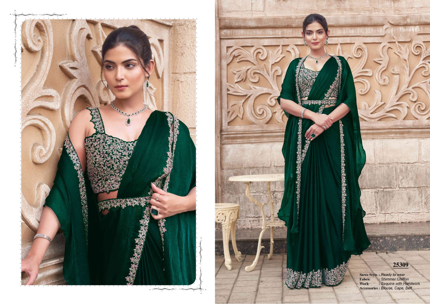 Embroidery Work Fancy Lace ready to Wear Saree