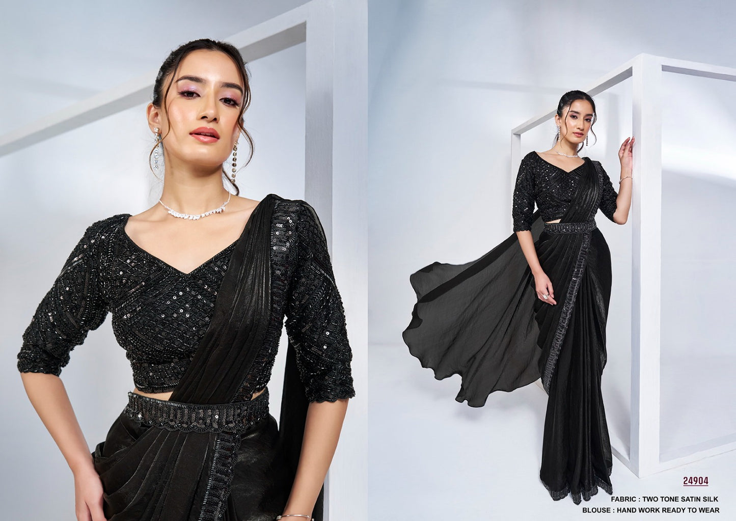 Designer Pure Handwork Ready To Wear Saree