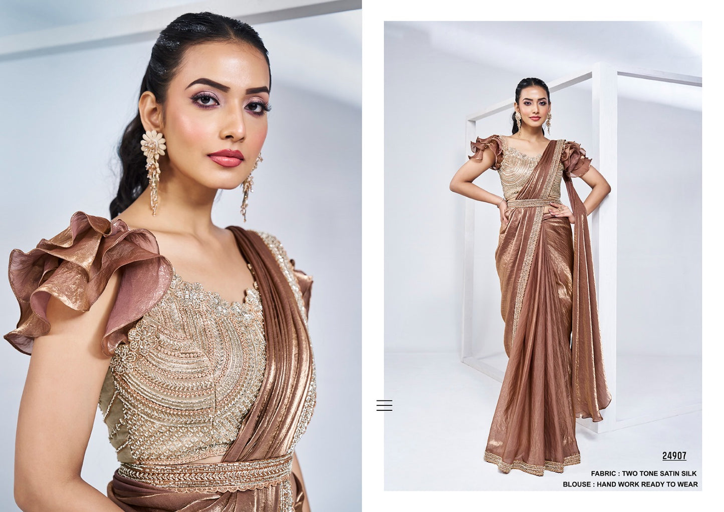 Designer Pure Handwork Ready To Wear Saree
