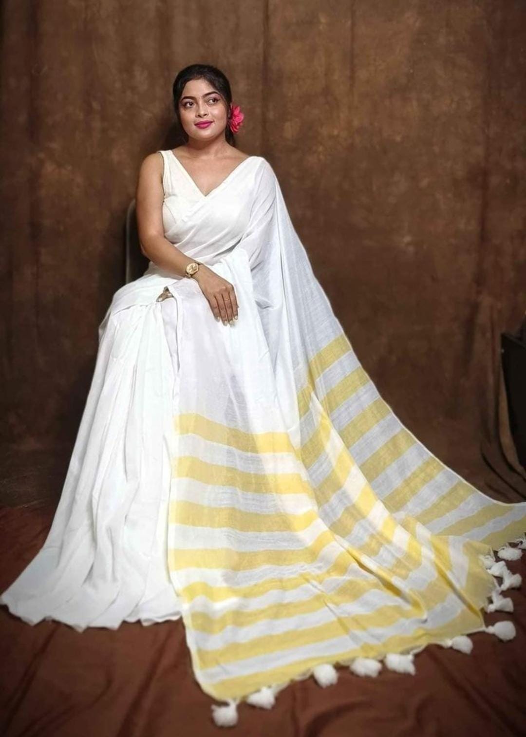 Designer Cotton Indian Handloom Khadi Ethnic Saree