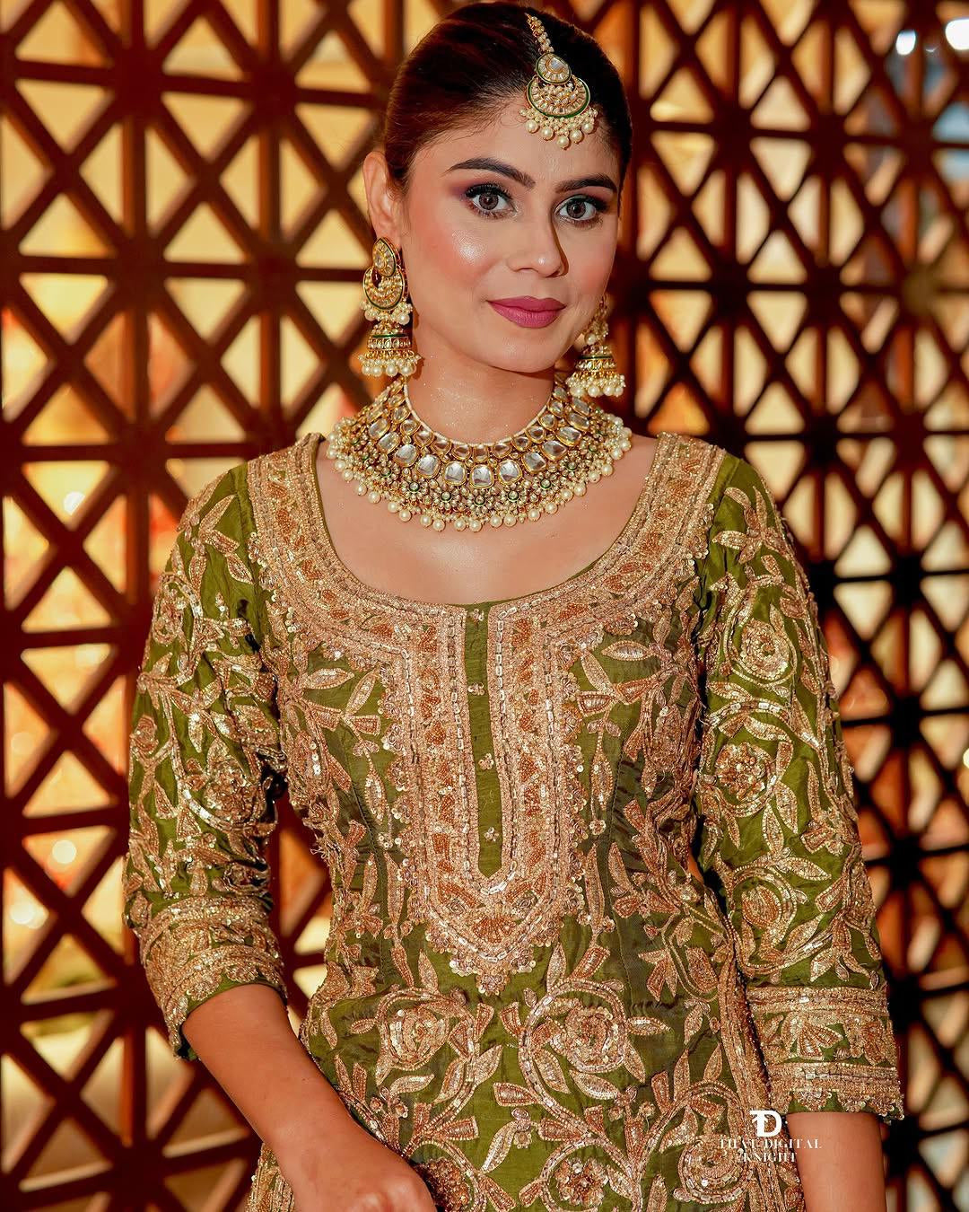Heavy Embroidered Sequins Lehenga Choli With Four Side Lace Border Dupatta