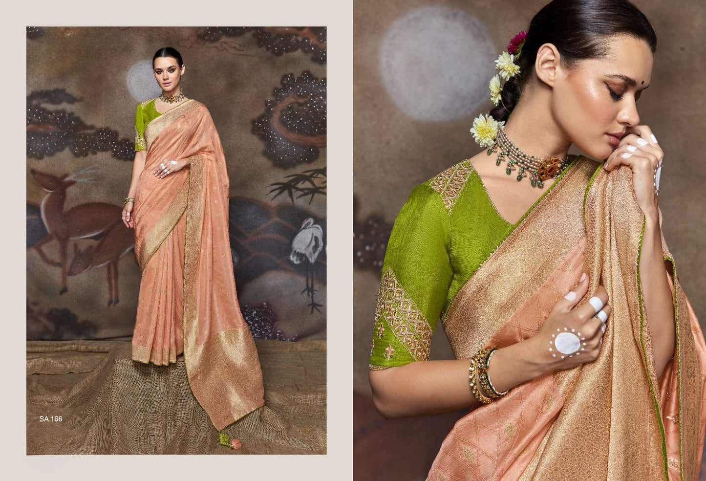 Pure Viscose Dola Silk Saree With Handwork On Blouse And Pallu