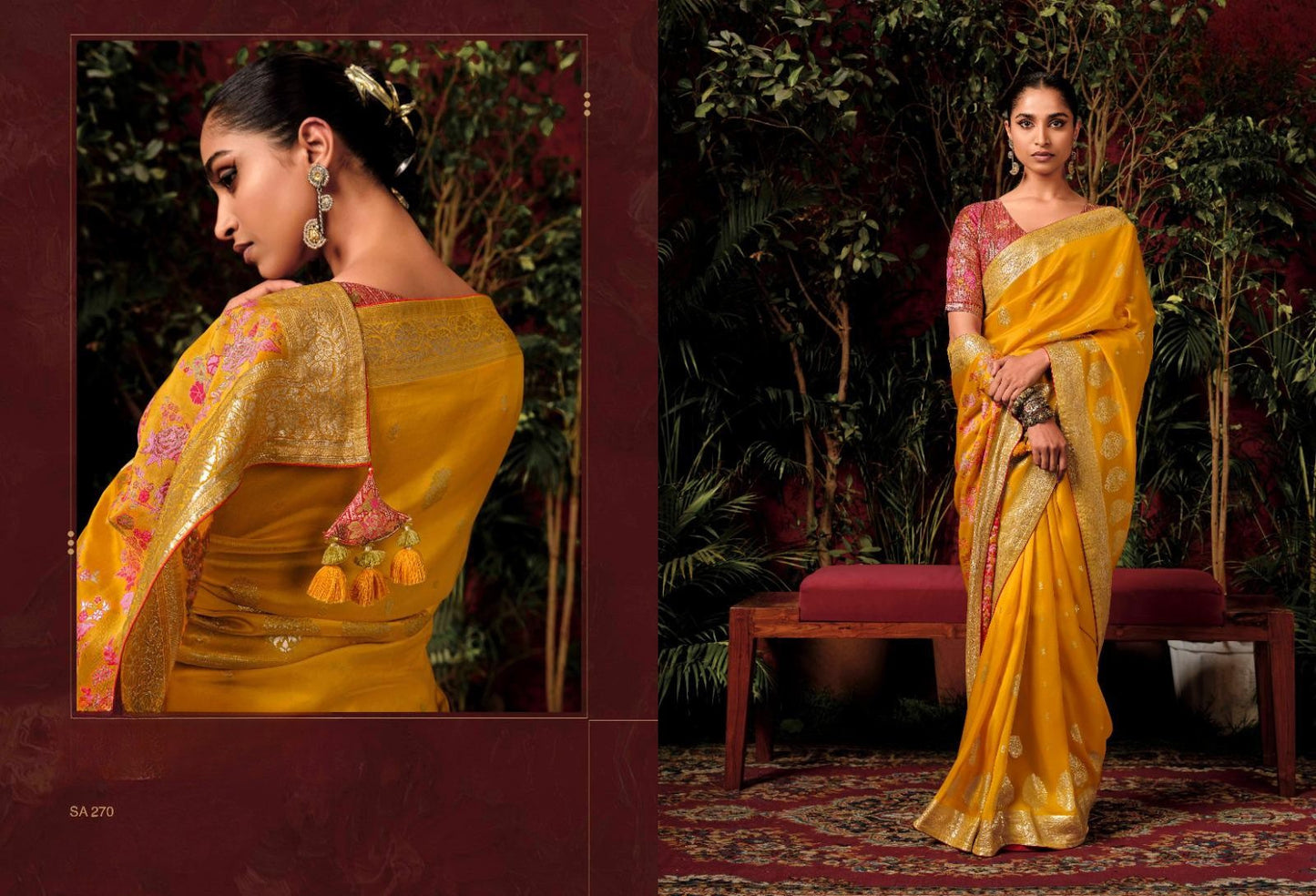 Pure Viscose Dola Silk Saree With Handwork On Blouse And Pallu