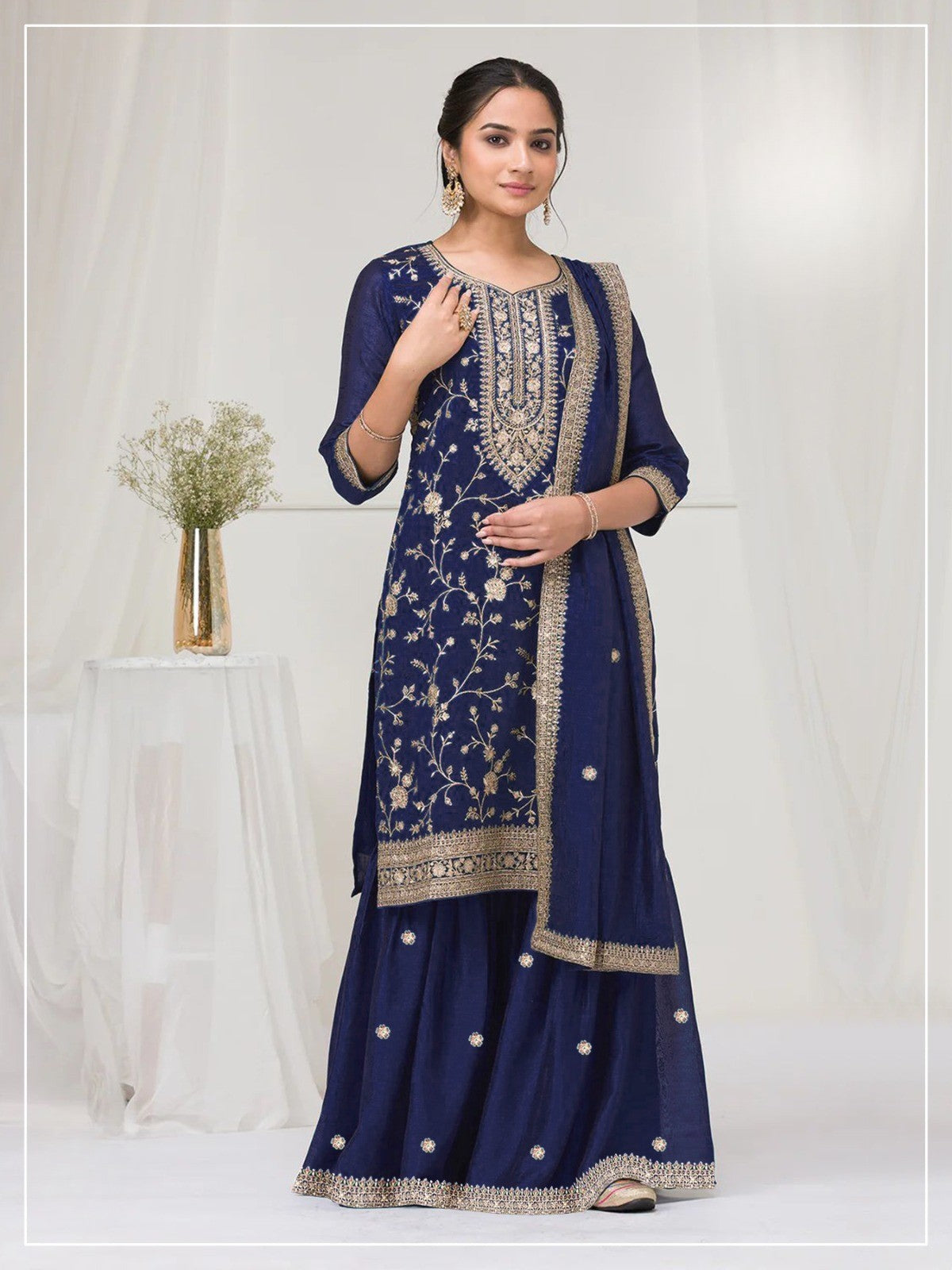 Fancy blooming suit with sequence And Heavy embroidered work
