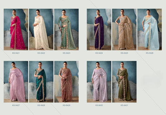Fancy Party Wear Embroidery Saree