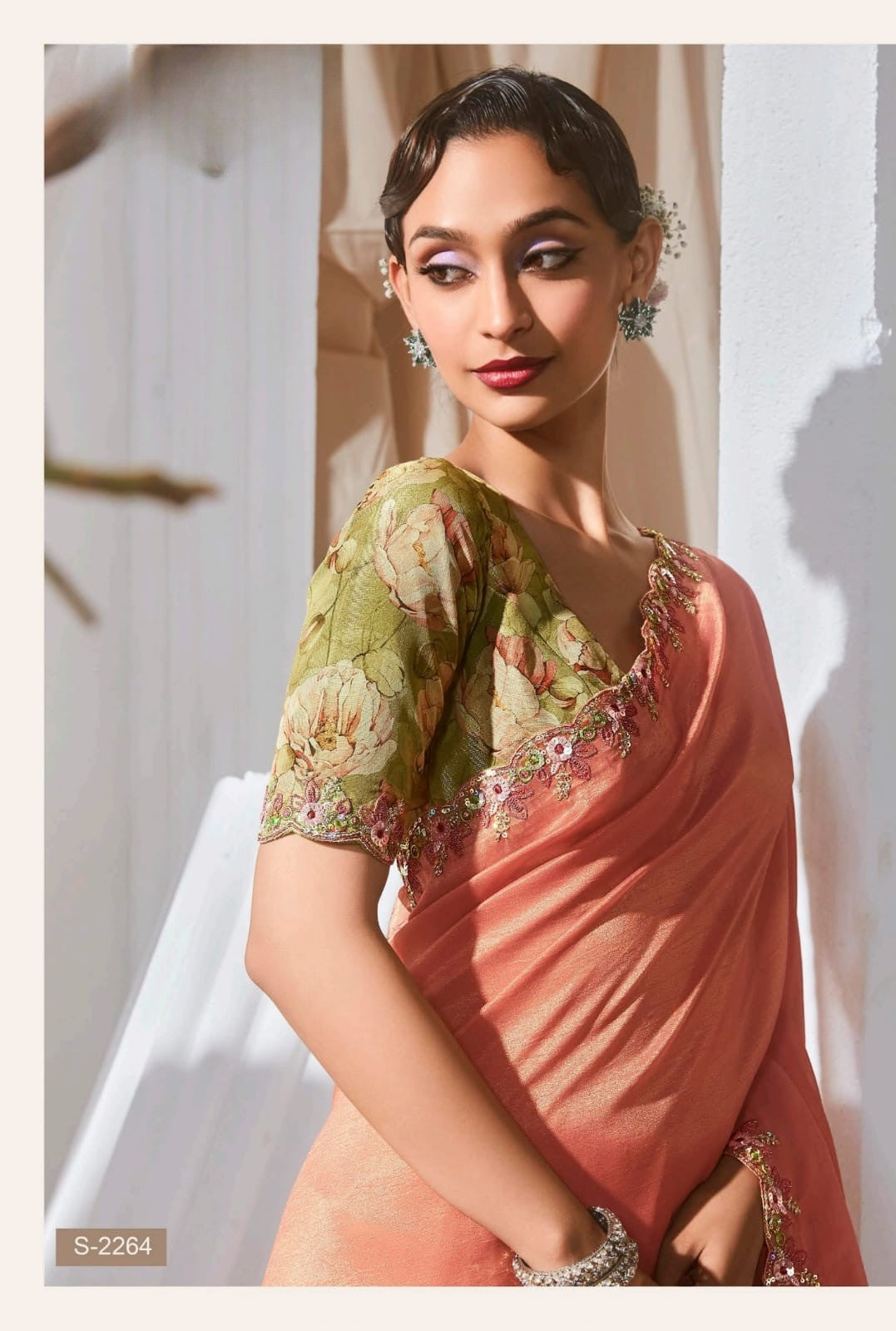 Lace Embroidered Georgette Fancy Saree